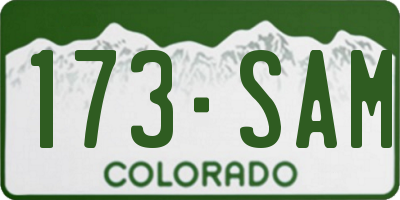 CO license plate 173SAM