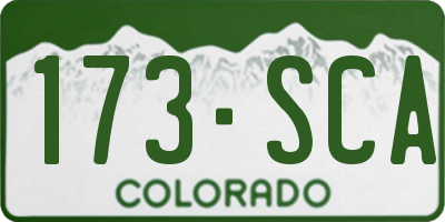 CO license plate 173SCA