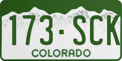 CO license plate 173SCK