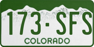 CO license plate 173SFS