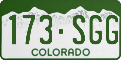 CO license plate 173SGG