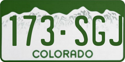 CO license plate 173SGJ