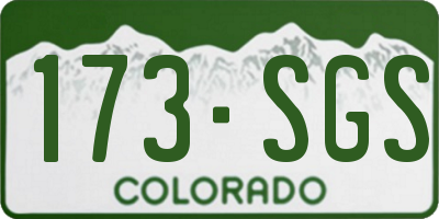 CO license plate 173SGS