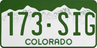 CO license plate 173SIG