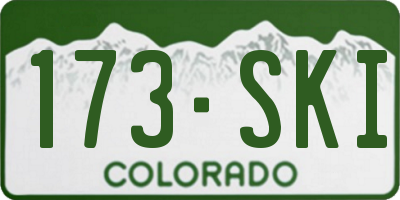 CO license plate 173SKI