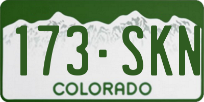 CO license plate 173SKN