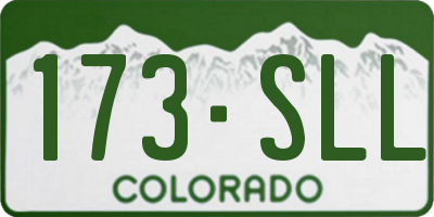 CO license plate 173SLL