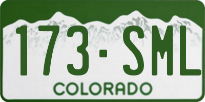 CO license plate 173SML