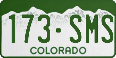 CO license plate 173SMS