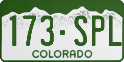 CO license plate 173SPL