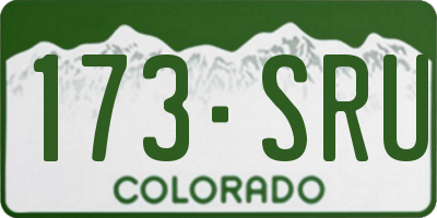 CO license plate 173SRU