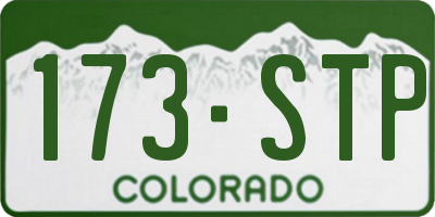 CO license plate 173STP
