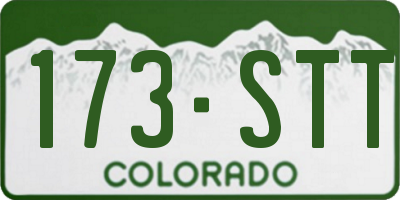 CO license plate 173STT
