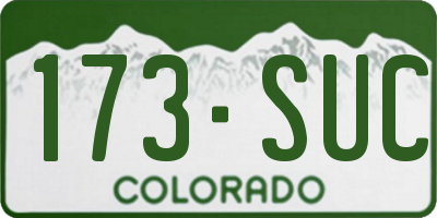CO license plate 173SUC