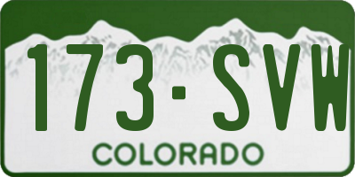 CO license plate 173SVW