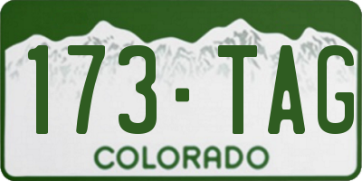 CO license plate 173TAG