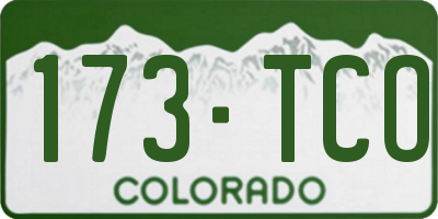 CO license plate 173TCO