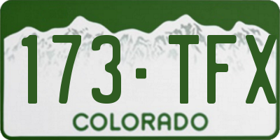 CO license plate 173TFX