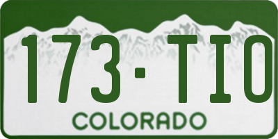 CO license plate 173TIO