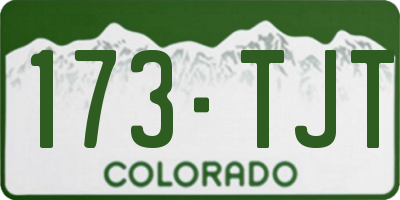 CO license plate 173TJT