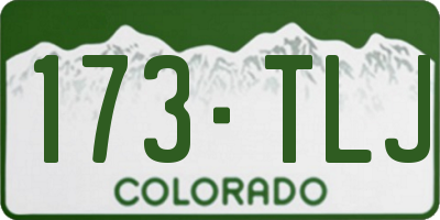 CO license plate 173TLJ
