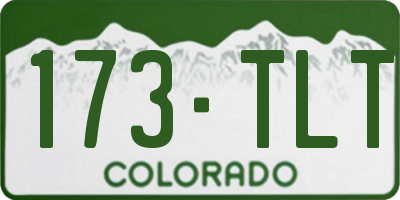 CO license plate 173TLT