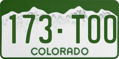 CO license plate 173TOO