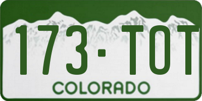 CO license plate 173TOT