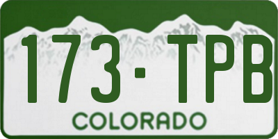 CO license plate 173TPB