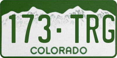 CO license plate 173TRG