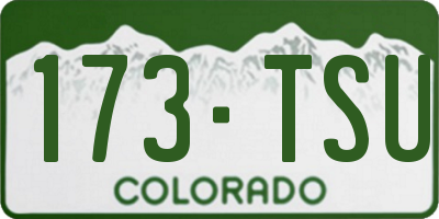 CO license plate 173TSU