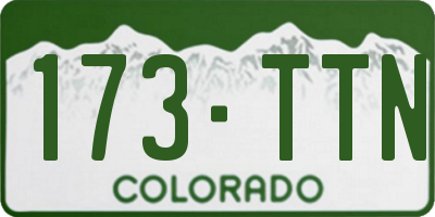 CO license plate 173TTN