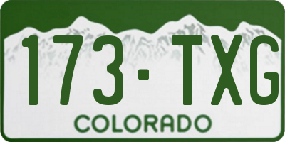 CO license plate 173TXG