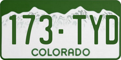 CO license plate 173TYD