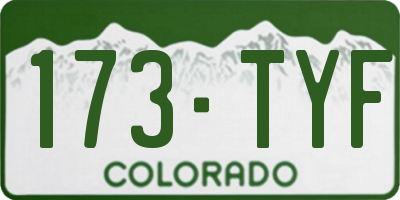 CO license plate 173TYF