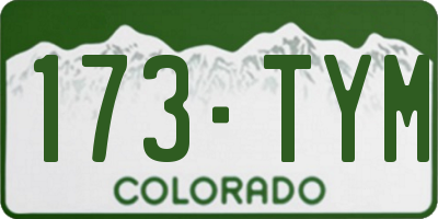 CO license plate 173TYM