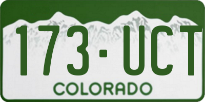 CO license plate 173UCT
