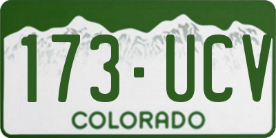 CO license plate 173UCV