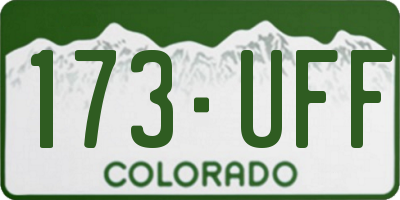 CO license plate 173UFF