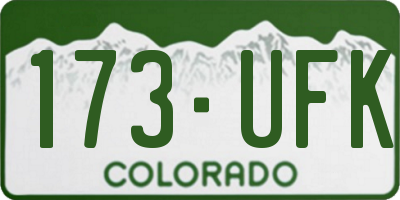 CO license plate 173UFK
