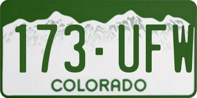 CO license plate 173UFW