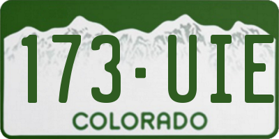CO license plate 173UIE