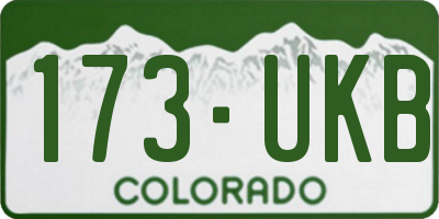 CO license plate 173UKB