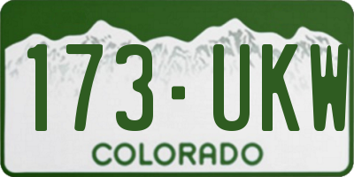 CO license plate 173UKW