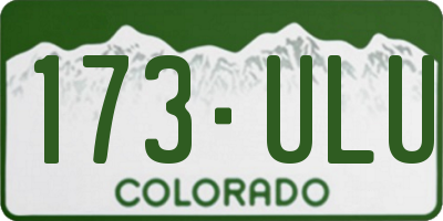 CO license plate 173ULU