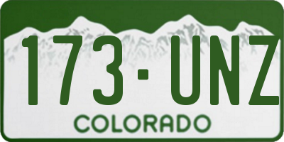 CO license plate 173UNZ