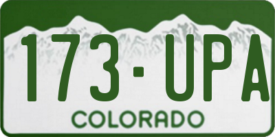 CO license plate 173UPA