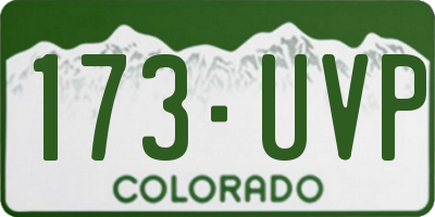 CO license plate 173UVP