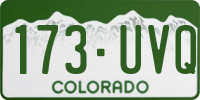 CO license plate 173UVQ