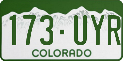 CO license plate 173UYR